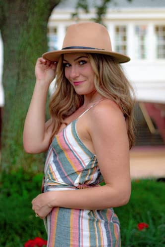 【2 Pack】 Fedora Hats for Women Men Retro Fashionable Classic Wide Brim Womens Felt Fedora Hat - Image 4