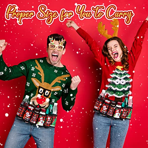 Queekay 6 Pack Christmas Themed Beverage Belt Adjustable Holder Belt Waist Fanny Pack with Buckle for Christmas Men Party Costume (Plaid Style) - Image 6