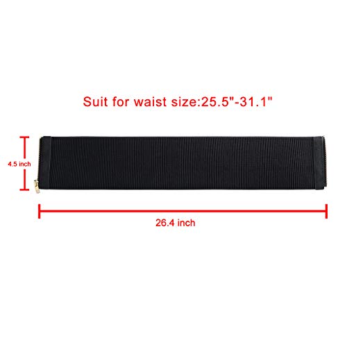 Ayliss Women Wide Elastic Waist Cinch Stretch Fashion Waistband Retro Dress Vintage Belt with Zipper Lady - Image 4