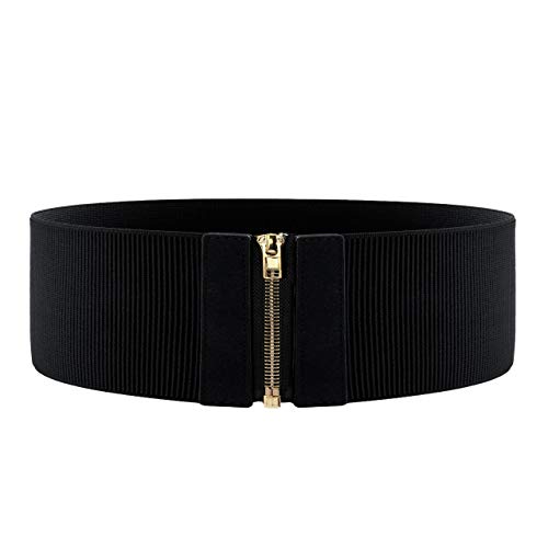 Ayliss Women Wide Elastic Waist Cinch Stretch Fashion Waistband Retro Dress Vintage Belt with Zipper Lady - Image 5