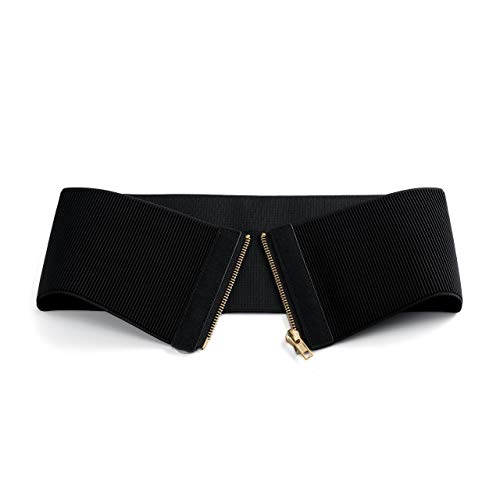 Ayliss Women Wide Elastic Waist Cinch Stretch Fashion Waistband Retro Dress Vintage Belt with Zipper Lady - Image 6