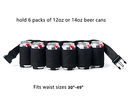 Senvitate Beer Belt, 6 Pack Beer Holster Beverage Belt Holder, Soda Beer Belt Holder for Men Women, Adjustable Beer Waist Pack for Parties and Picnic - Image 4