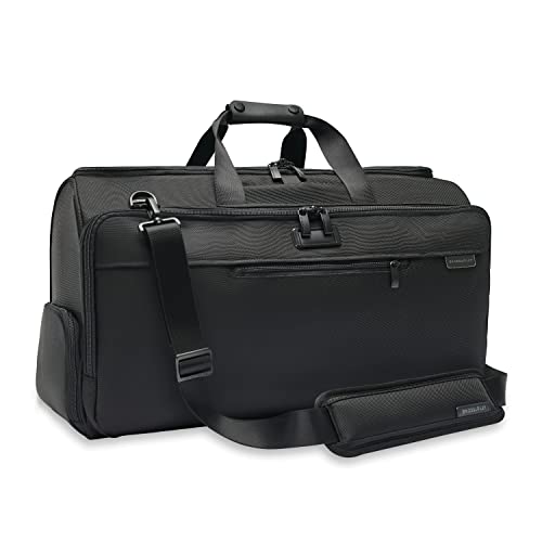 Briggs & Riley 22" Garment Duffle Bag for Travel - Carry On Suit & Dress Bag for Men & Women, Convertible Hanging Garment Weekender Bag with Hook, Separate Shoe Pocket - Baseline Collection, Black