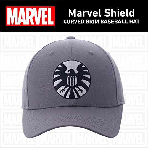 Concept One mens Marvel Shield Cosplay Cotton Adjustable Baseball With Curved Brim Hat, Grey, One Size US - Image 3