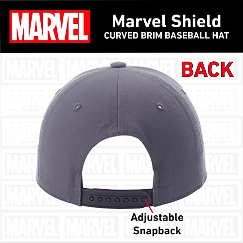 Concept One mens Marvel Shield Cosplay Cotton Adjustable Baseball With Curved Brim Hat, Grey, One Size US - Image 4