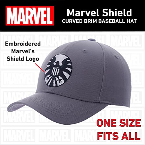 Concept One mens Marvel Shield Cosplay Cotton Adjustable Baseball With Curved Brim Hat, Grey, One Size US - Image 5