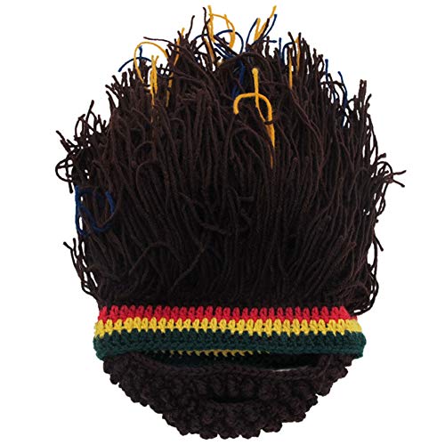 Creative Barbarian Knit Beard Hat Funny Knit Cap Wig Beanie Hats Beard Facemask - Image 8