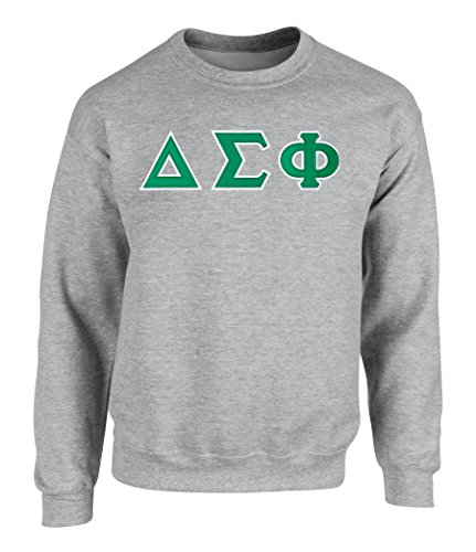 Fashion Greek Delta Sigma Phi Twill Letter Crewneck Sweatshirt - Image 3