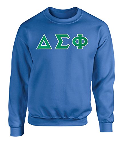 Fashion Greek Delta Sigma Phi Twill Letter Crewneck Sweatshirt - Image 4