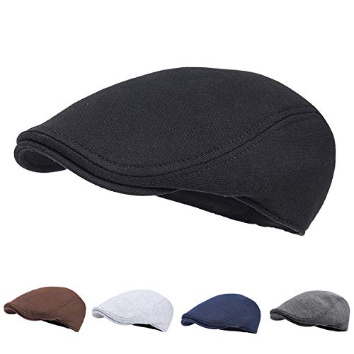 FEINION Men Cotton Newsboy Cap Soft Fit Cabbie Hat - Image 5
