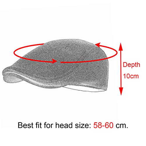 FEINION Men Cotton Newsboy Cap Soft Fit Cabbie Hat - Image 6