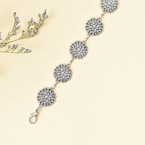 ILuvatar Luvatar Womens Metal Chain Dress Belt Hollow Out Daisy Sweater Belt Decorated Skinny Waist Belt - Image 4