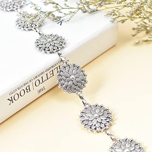 ILuvatar Luvatar Womens Metal Chain Dress Belt Hollow Out Daisy Sweater Belt Decorated Skinny Waist Belt - Image 7