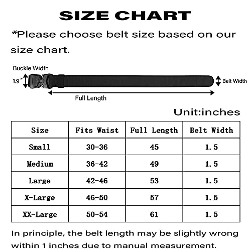 JUKMO Tactical Belt, Military Hiking Rigger 1.5" Nylon Web Work Belt with Heavy Duty Quick Release Buckle - Image 7