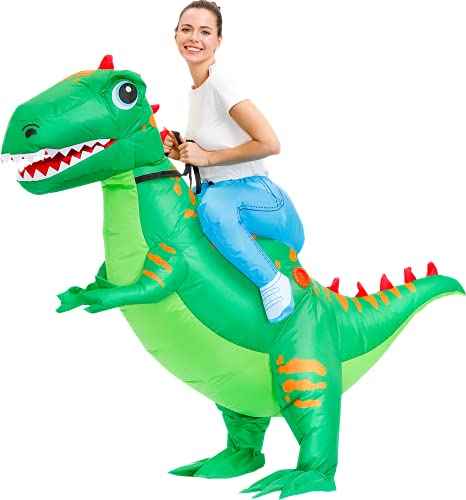 KOOY Inflatable Costume Adult Ride On Dinosaur Costume Halloween Costumes for Men Women Blow up Costumes - Image 5