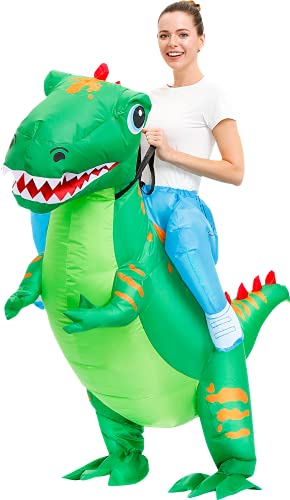 KOOY Inflatable Costume Adult Ride On Dinosaur Costume Halloween Costumes for Men Women Blow up Costumes - Image 6