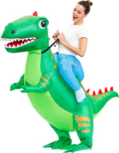 KOOY Inflatable Costume Adult Ride On Dinosaur Costume Halloween Costumes for Men Women Blow up Costumes