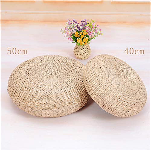 MAHAO Straw Flat Seat Cushion, Handmade Floor Pouf Mat, Ottoman Footstool for Meditation, Zen, Yoga Practice or Buddha - Image 6