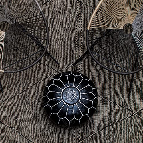 MARRAKESH STYLE Comfortable Leather Ottoman Pouf - Handmade Unstuffed Moroccan Pouf Cover - Square Pouf & Foot Rest Ottoman - Perfect for Living Rooms Bedrooms & Kids Room - Square Brown - Image 7