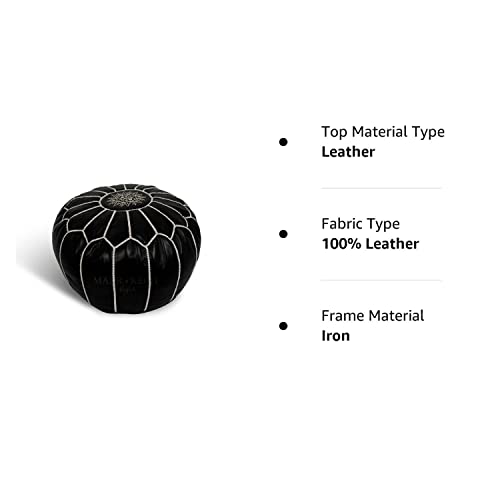 MARRAKESH STYLE Comfortable Leather Ottoman Pouf - Handmade Unstuffed Moroccan Pouf Cover - Square Pouf & Foot Rest Ottoman - Perfect for Living Rooms Bedrooms & Kids Room - Square Brown - Image 9