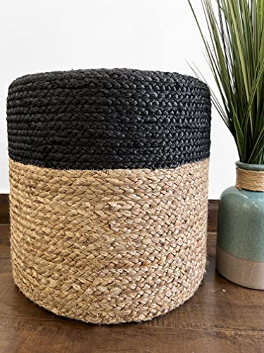 S & L Homes 100% Jute Braided Pouf Ottoman 18" Wide |Best for Living Room Bedroom Nursery - Image 3