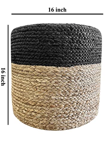 S & L Homes 100% Jute Braided Pouf Ottoman 18" Wide |Best for Living Room Bedroom Nursery - Image 4