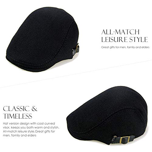 Sumolux Mens Newsboy Cap Winter Beret Hat Cabbie Flat Cap - Image 5