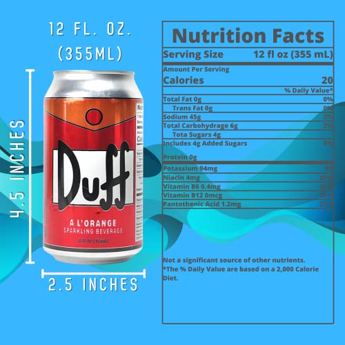 The Simpsons Duff Energy Drink (6 Pack) Wonderful Orange Flavor with 2 GosuToys Stickers - Image 5