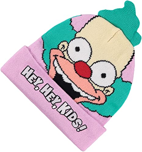 The Simpsons Krusty Beanie Hat Krusty The Clown Homer Bart and Lisa Hat - Hey, Hey, Kids! Adults Beanie (Green Pink) - Image 7