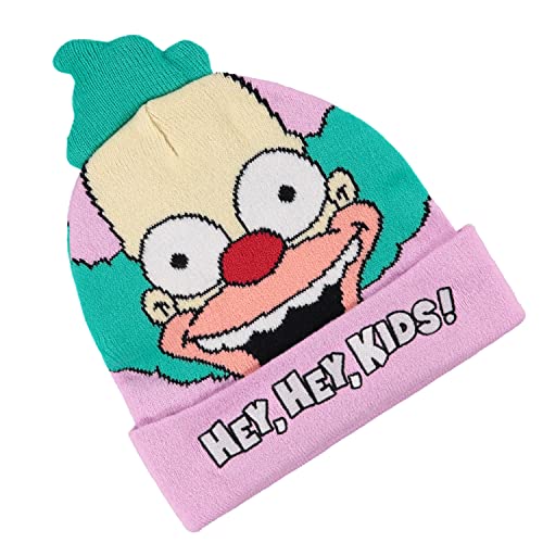 The Simpsons Krusty Beanie Hat Krusty The Clown Homer Bart and Lisa Hat - Hey, Hey, Kids! Adults Beanie (Green Pink) - Image 8