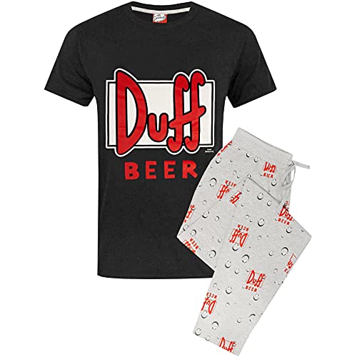 The Simpsons Pajamas Duff Beer Logo Men's Black T-Shirt & Grey Lounge Pants - Image 5