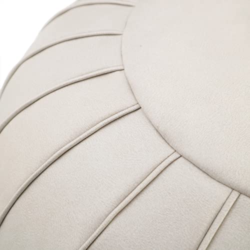 Thgonwid Handmade Storage Pouf Ottoman Foot Stool - Faux Suede Round Floor Cushion 21.6"x13" for Living Room, Bedroom, Wedding Decor, Unstuffed - Image 5