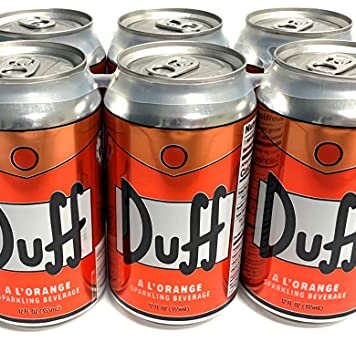 Boston America The Simpsons Duff A L'Orange Sparkling Beverage Energy