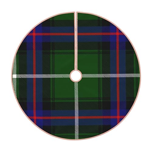 DKJlitter Christmas Tree Skirt, Scottish Clan MacEwan Tartan Plaid Xmas Tree Skirts Mat Farmhouse Rustic Xmas Holiday Indoor Party Outdoor Decoration - Image 3