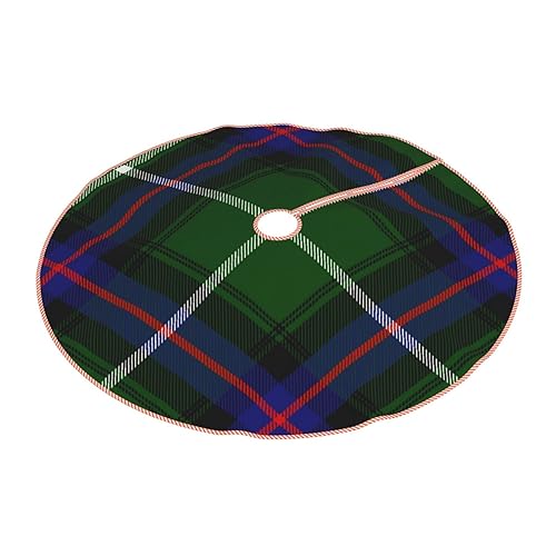 DKJlitter Christmas Tree Skirt, Scottish Clan MacEwan Tartan Plaid Xmas Tree Skirts Mat Farmhouse Rustic Xmas Holiday Indoor Party Outdoor Decoration - Image 4