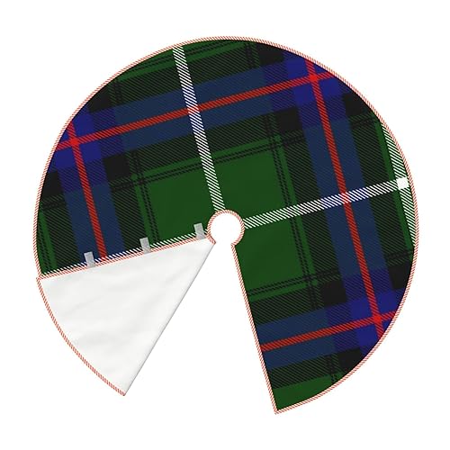 DKJlitter Christmas Tree Skirt, Scottish Clan MacEwan Tartan Plaid Xmas Tree Skirts Mat Farmhouse Rustic Xmas Holiday Indoor Party Outdoor Decoration - Image 5