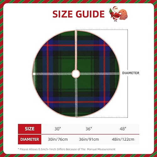 DKJlitter Christmas Tree Skirt, Scottish Clan MacEwan Tartan Plaid Xmas Tree Skirts Mat Farmhouse Rustic Xmas Holiday Indoor Party Outdoor Decoration - Image 6