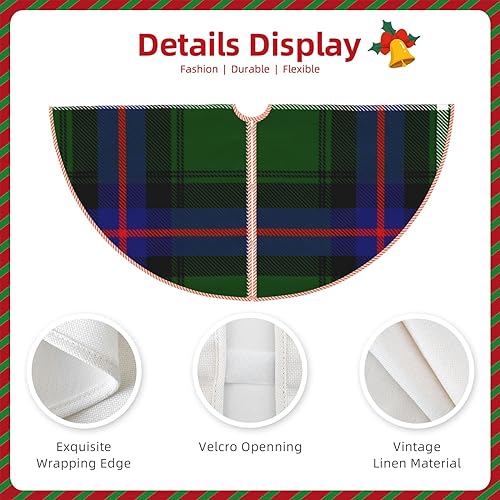 DKJlitter Christmas Tree Skirt, Scottish Clan MacEwan Tartan Plaid Xmas Tree Skirts Mat Farmhouse Rustic Xmas Holiday Indoor Party Outdoor Decoration - Image 7