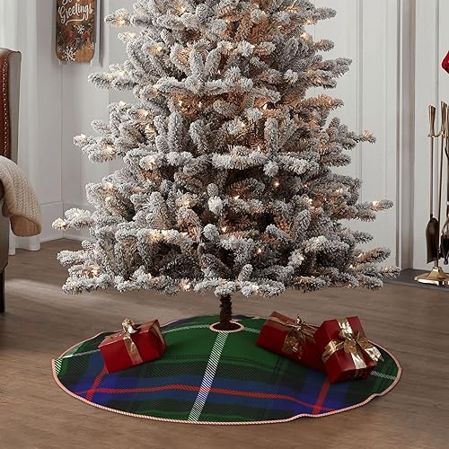 DKJlitter Christmas Tree Skirt, Scottish Clan MacEwan Tartan Plaid Xmas Tree Skirts Mat Farmhouse Rustic Xmas Holiday Indoor Party Outdoor Decoration - Image 8