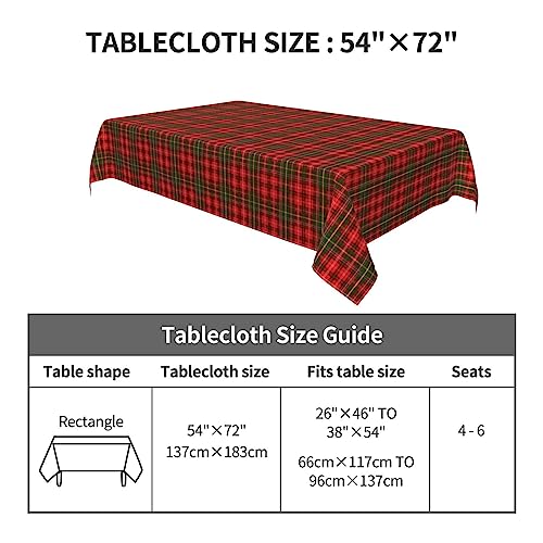 DKJlitter Tablecloth Rectangle Clan MacGregor Tartan Polyester Fabric Table Cloth, Water Resistant & Wrinkle Free Table Cover for Kitchen and Dining Room Tabletop 54"x72" (4-6 Seats) - Image 9