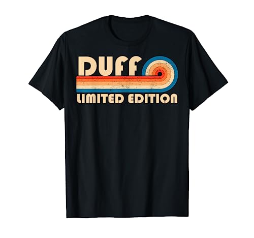 Last Name Matching Family Name DUFF Surname Retro Vintage 80s 90s Birthday Reunion T-Shirt