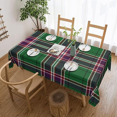 Yssammns Rectangle Table Cloth, Scottish Clan MacFarlane Hunting Tartan Plaid Resistant Washable Tablecloth Decorative Table Cover for Dining, Indoor and Outdoor