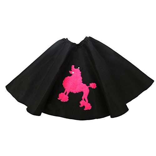 50s Girls Costume Accessory Set - Poodle Skirt, Chiffon Scarf, Cat Eye Glasses,Bobby Socks - Image 3