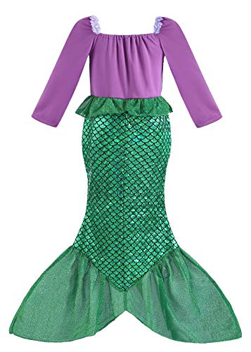 ALIZIWAY Little Girl Mermaid Princess Dresses Ariel Costume for Grils Birthday Party Halloween Cosplay Costumes - Image 3