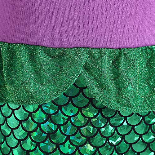 ALIZIWAY Little Girl Mermaid Princess Dresses Ariel Costume for Grils Birthday Party Halloween Cosplay Costumes - Image 4