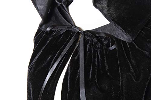 BIGXIAN Long Hooded Cloak Velvet Cape Witch Costume Halloween Costumes for Women Men - Image 7