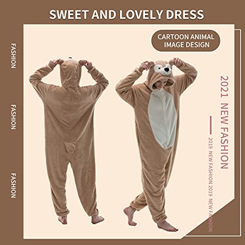 COSUSKET Snug Fit Flannel Duffy Bear Onesie Pajamas, Halloween Walrus Animal One Piece Costume - Image 5