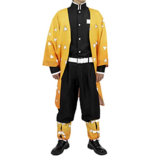 Men Women Cosplay Costume for Halloween Role Play Stage Performance Capes Set with Yellow Cloak for Adults S-L (M) - Image 6