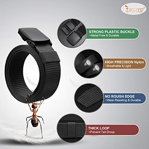 JASGOOD Nylon Military Tactical Men Belt 2 Pack Webbing Canvas Outdoor Web Belt with Plastic Buckle gift for Men - Image 3