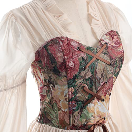 LTAKK Renaissance Dress Women Medieval Costume Victorian Dresses Pirate Skirt Fairy Witch Dress - Image 4
